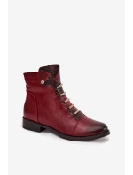 Dámske členkové topánky ASA62-16 Bordeaux s čiernou - Jezzi