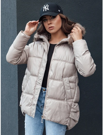 Dámská zimní bunda s kapucí béžová Dstreet model 21979662 - FashionStreet