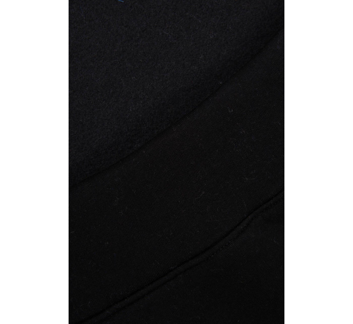 Zateplená mikina s vyšitým nápisom oversize čierna