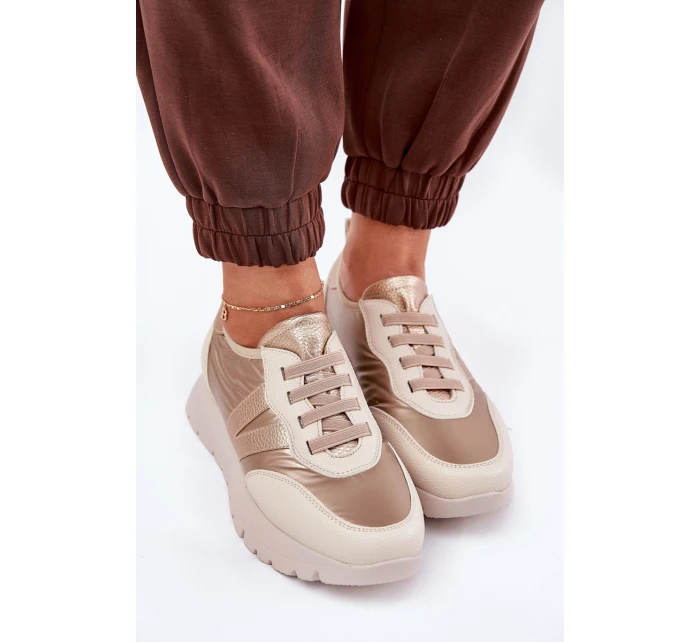 Dámské Sportovní Boty Na Platformě model 21686668 Zlaté - VINCEZA
