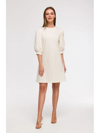 Šaty áčkového střihu s rukávy model 21047143 - BeWear Šaty áčkového střihu s rukávy model 21047143 - BeWear