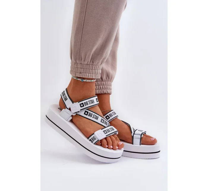 Dámské sandály na platformě Big Star Bílé