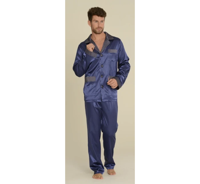 Pánske saténové pyžamo Satyna Adam 939 - De Lafense Pánske saténové pyžamo Satyna Adam 939 - De Lafense
