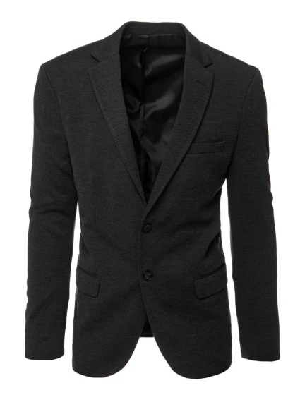 Pánske jednoradové sako čierne FashionStreet MX0635 Pánske jednoradové sako čierne FashionStreet MX0635