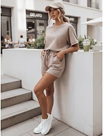 Dámsky letný set s motýľom z mäkkej viskózy v moka farbe FashionStreet AY1190