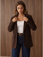 Dámská čokoládová kordová bunda FashionStreet PY0157