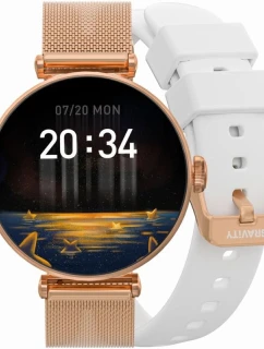 Inteligentné hodinky Gravity Rose Gold White 2 Stripes GT26-2