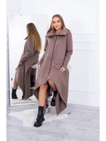 Zateplené šaty s dlhšími stranami mocca Zateplené šaty s dlhšími stranami mocca