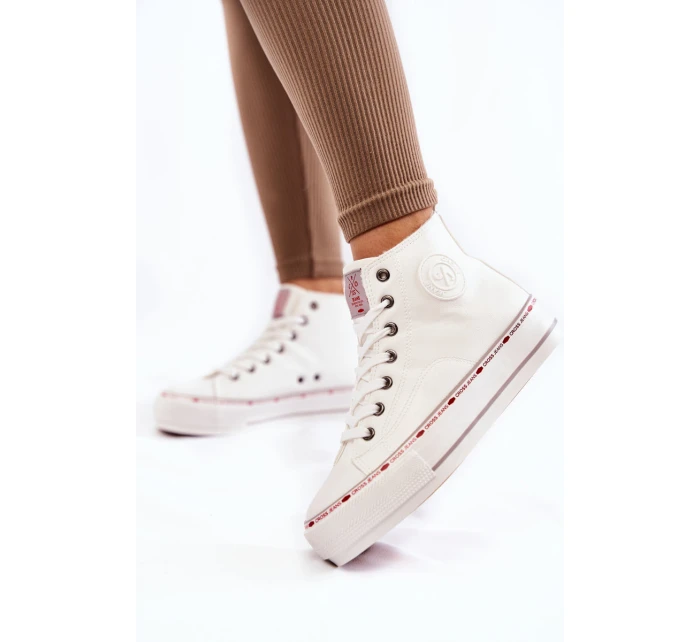 Dámské vysoké Zateplené tenisky model 21599216 Bílé - Cross Jeans