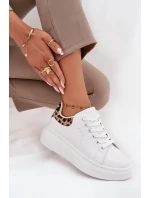 Sneakersy Damskie Na Platformie Big Star SS274247 Białe Panterka Sneakersy Damskie Na Platformie Big Star SS274247 Białe Panterka