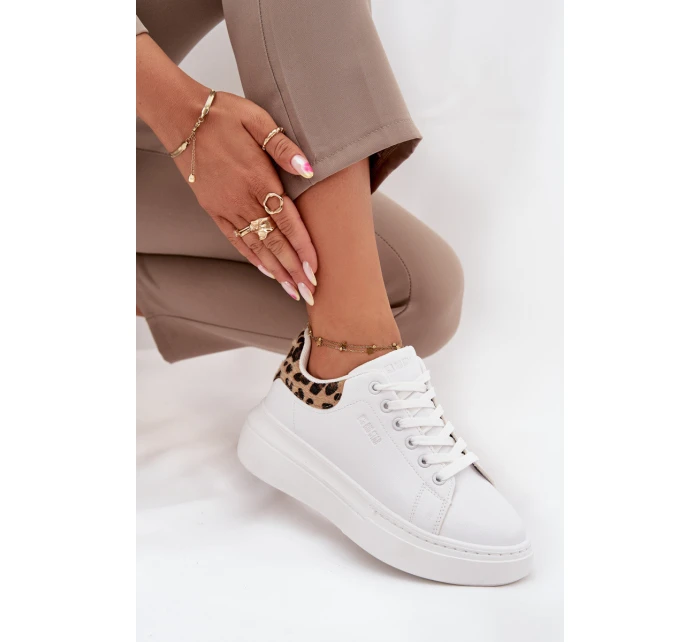 Sneakersy Damskie Na Platformie Big Star SS274247 Białe Panterka Sneakersy Damskie Na Platformie Big Star SS274247 Białe Panterka
