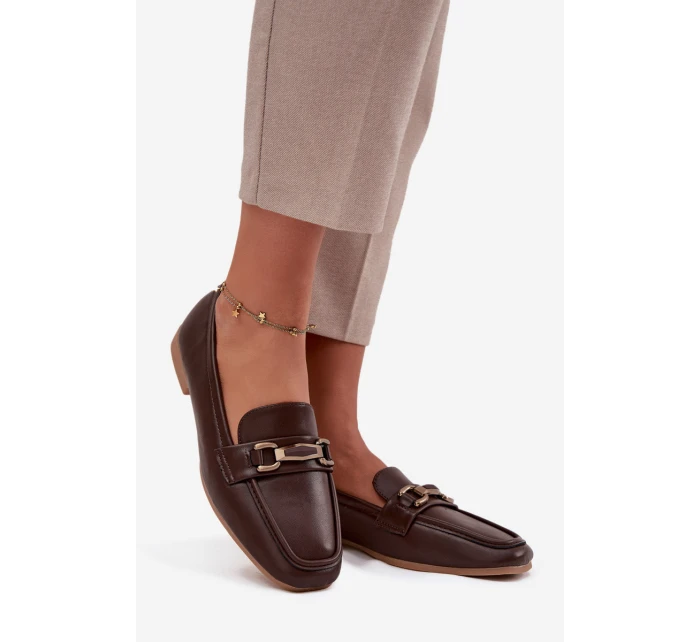 Dámské mokasíny s ozdobou hnědé model 21708991 - Boto Dámské mokasíny s ozdobou hnědé model 21708991 - Boto