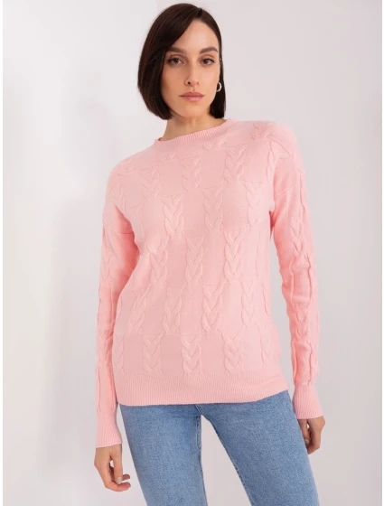 Sweter AT SW model 19040877 jasny różowy - FPrice Sweter AT SW model 19040877 jasny różowy - FPrice