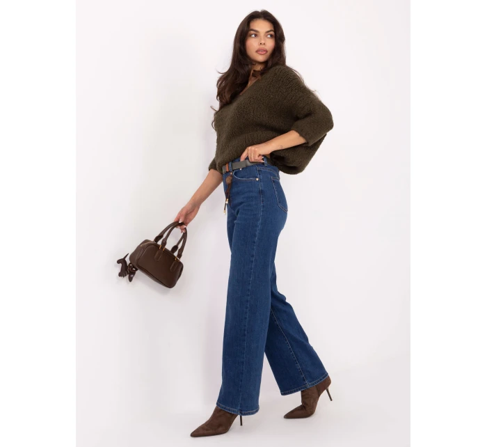 Spodnie jeans SP  ciemny niebieski model 21734287 - FPrice