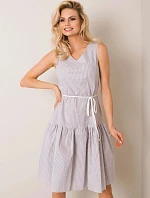 Dámske prúžok šaty LK SK-508215.30P biela šedá - FPrice