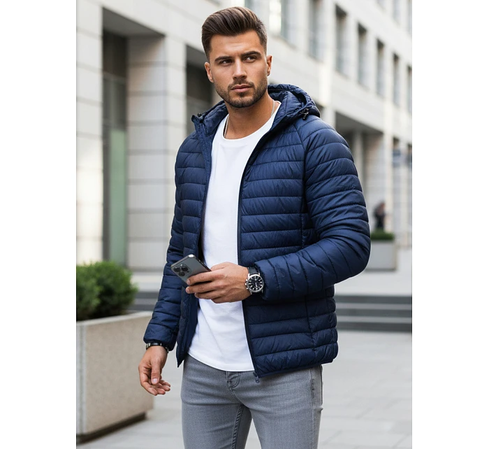 Pánská přechodná prošívaná bunda tmavě modrá Dstreet model 21968273 - FashionStreet