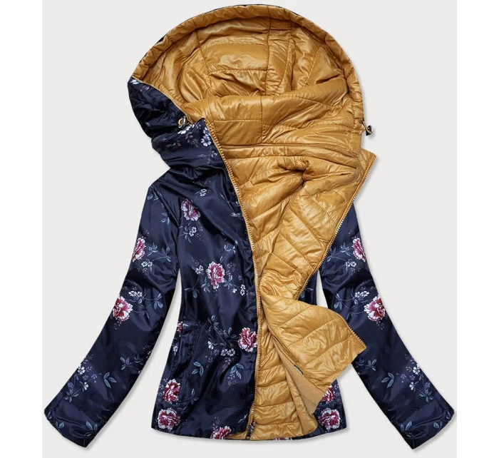 Žltá prešívaná obojstranná dámska bunda (RQW-6844)