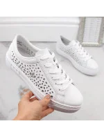 Pohodlné kožené topánky Rieker W RKR641 white