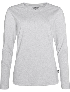 Dámské tričko z těžké bavlny s dl. rukávem 74. grey melange model 22413305 - Pure Waste
