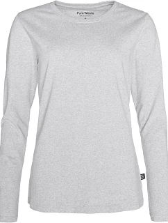 Dámské tričko z těžké bavlny s dl. rukávem 74. grey melange model 22413305 - Pure Waste