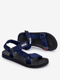 Męskie Sandały Na Rzepy Big Star DD174718 Granatowe