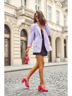 Módní sandály na vysokém podpatku s pásky Fuchsie model 21620482 - Boto