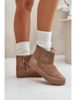 Botki Śniegowce Na Zamek Ocieplane Futerkiem Big Star OO274A524 Beżowe Botki Śniegowce Na Zamek Ocieplane Futerkiem Big Star OO274A524 Beżowe
