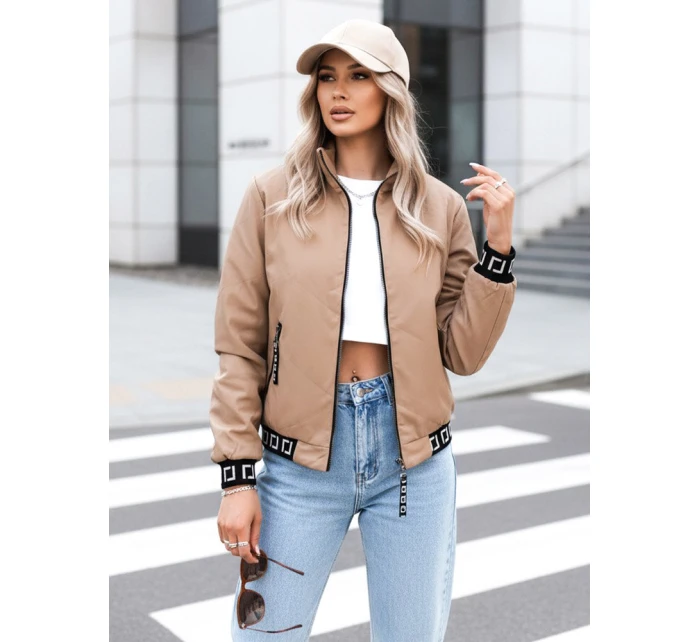 HERA FashionStreet béžový dámsky bomber TY3764 HERA FashionStreet béžový dámsky bomber TY3764