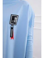 Oversize mikina s asymetrickými boky modrá Oversize mikina s asymetrickými boky modrá