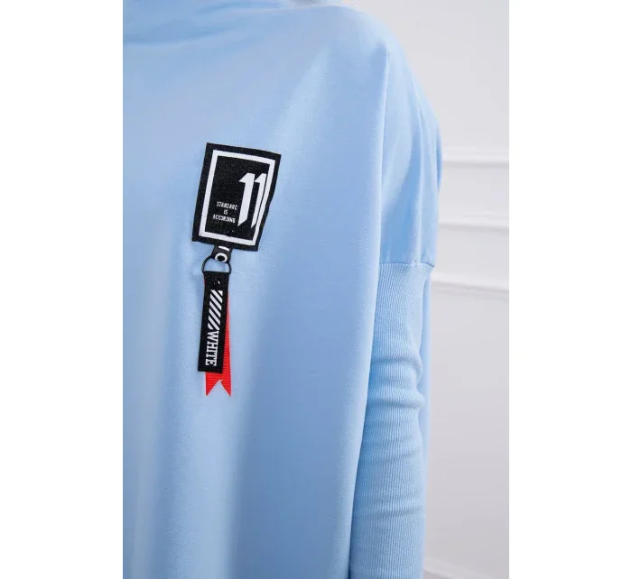 Oversize mikina s asymetrickými boky modrá Oversize mikina s asymetrickými boky modrá