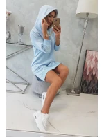 Šaty s kapucňou a dlhším chrbtom modré Šaty s kapucňou a dlhším chrbtom modré