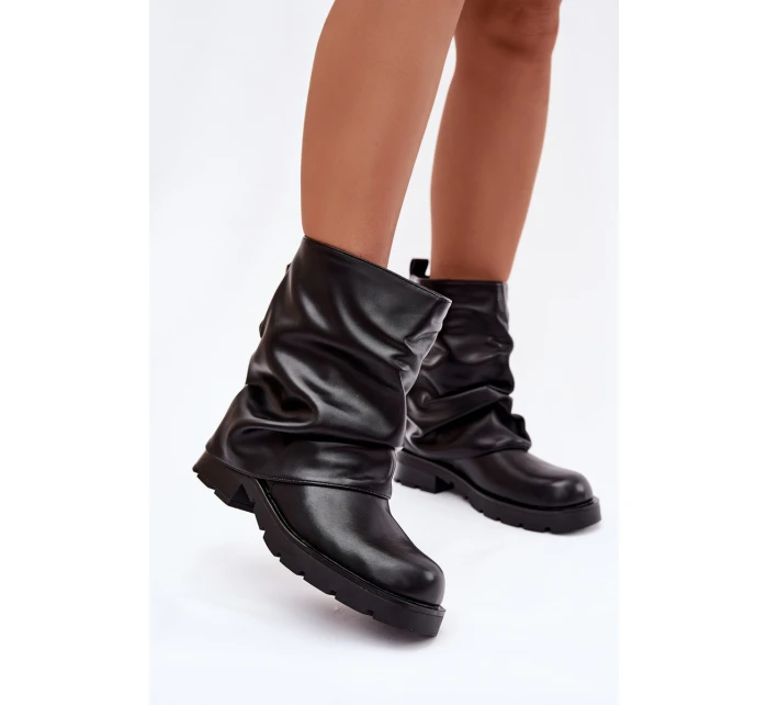 Zateplené dámské kotníkové boty s lemem černé model 21788111 - Boto Zateplené dámské kotníkové boty s lemem černé model 21788111 - Boto