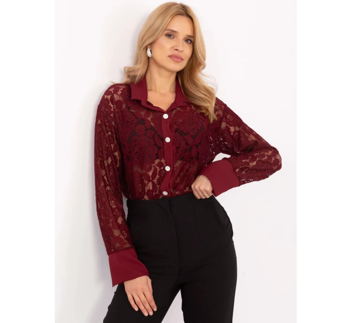 Dámska košeľa MI KS shirt C243.18 Bordeaux - FPrice