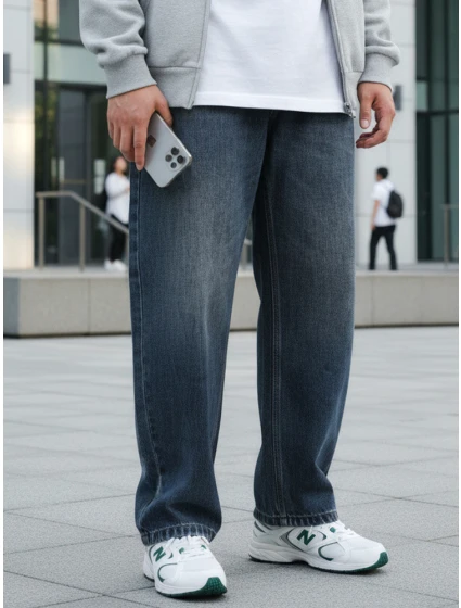 Pánske baggy džínsy navy blue FashionStreet UX4480