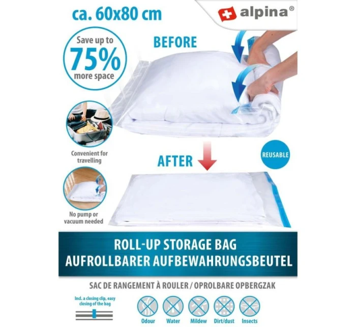 Vak na oblečenie, posteľnú bielizeň 60x80cm ALPINA