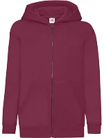 Fruit of the Loom Classic Kids Sweat Jacket Detská mikina s kapucňou 16.2045 bordová