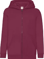 Fruit of the Loom Classic Kids Sweat Jacket Detská mikina s kapucňou 16.2045 bordová