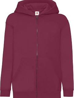 Fruit of the Loom Classic Kids Sweat Jacket Dětská mikina s kapucí 16.2045 burgundy