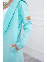 Dlouhý kabát s kapucí mátový Dlouhý kabát s kapucí mátový