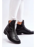 Kožené kozačky na zip Nicole model 21612117 Černá - Zazoo