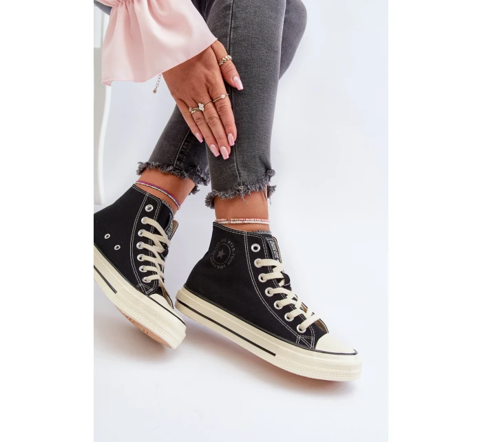Dámské vysoké tenisky Big Star model 21654788 černé - Big Star Shoes