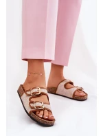 dámské pantofle na korkové platformě s přezkami Camel model 21688452 - Boto dámské pantofle na korkové platformě s přezkami Camel model 21688452 - Boto