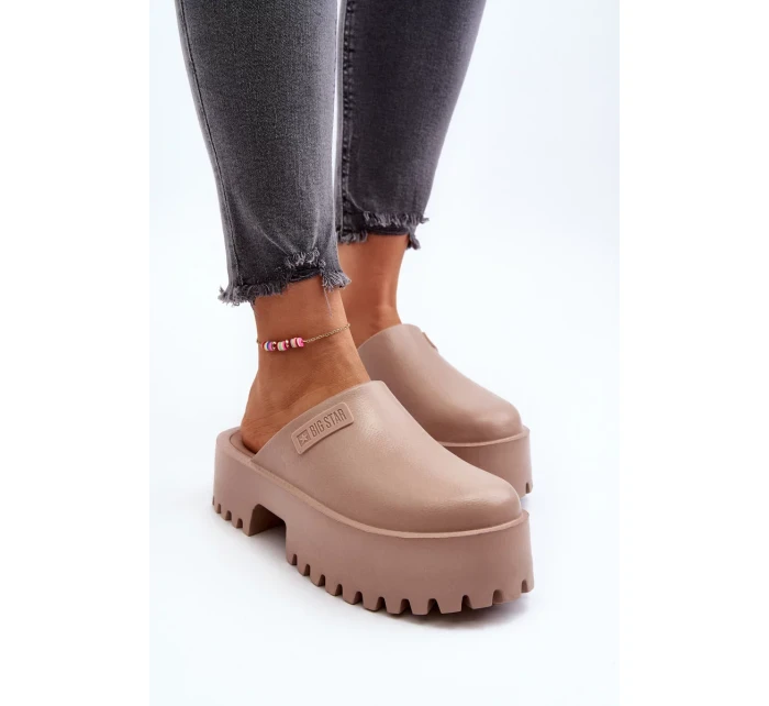 Dámske papuče na platforme Big Star - béžové Dámske papuče na platforme Big Star - béžové