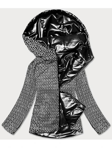 Oboustranná černá dámská bunda s kapucí model 17099273 - S'WEST Oboustranná černá dámská bunda s kapucí model 17099273 - S'WEST
