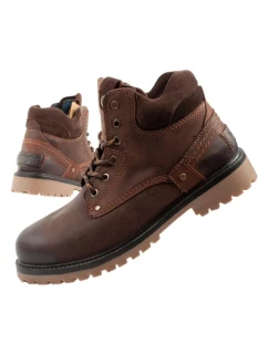 pánské boty boty elegantní kožené boty tmavě hnědé model 21420808 - Wrangler