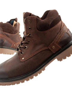 pánské boty boty elegantní kožené boty tmavě hnědé model 21420808 - Wrangler