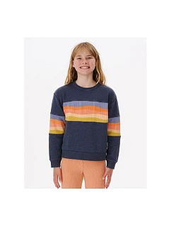 Dievčenská mikina RIP CURL Melting Waves Crew Sweatshirt -Girls dark blue
