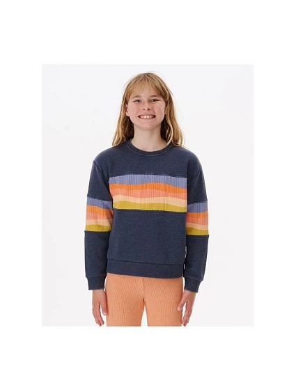Dievčenská mikina RIP CURL Melting Waves Crew Sweatshirt -Girls dark blue Dievčenská mikina RIP CURL Melting Waves Crew Sweatshirt -Girls dark blue