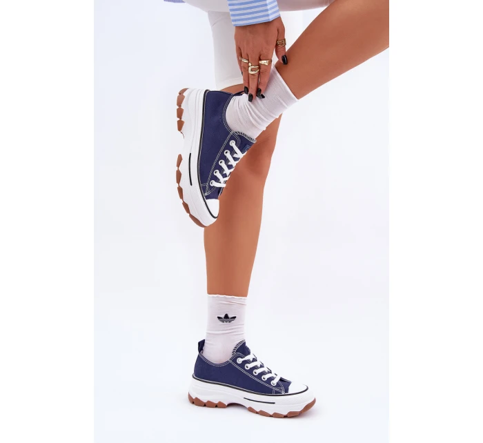 Nízké Dámské Tenisky Na Platformě Tmavě Modré model 21683095 - EVENTO