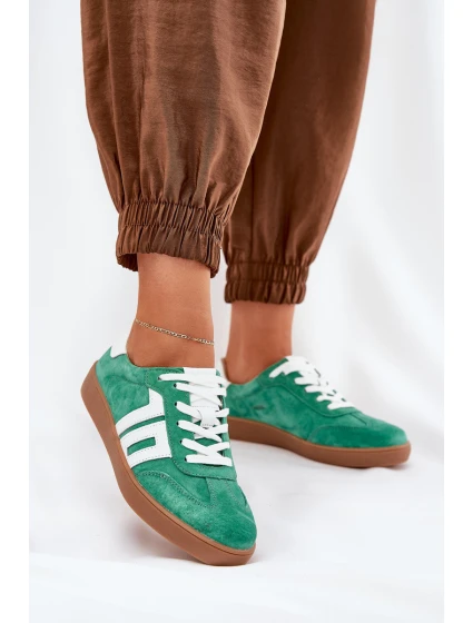 Tenisky Sportovní Obuv Semišová Zelená model 21690659 - VINCEZA